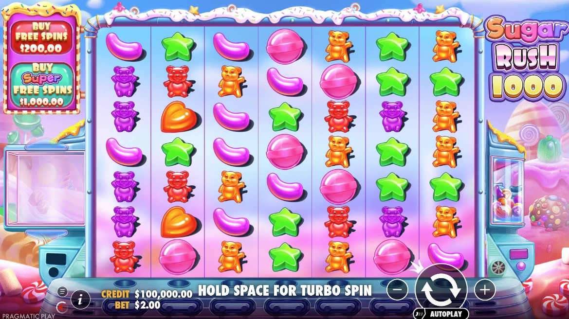 The theme, design, and graphics of the Sugar Rush 1000 slot