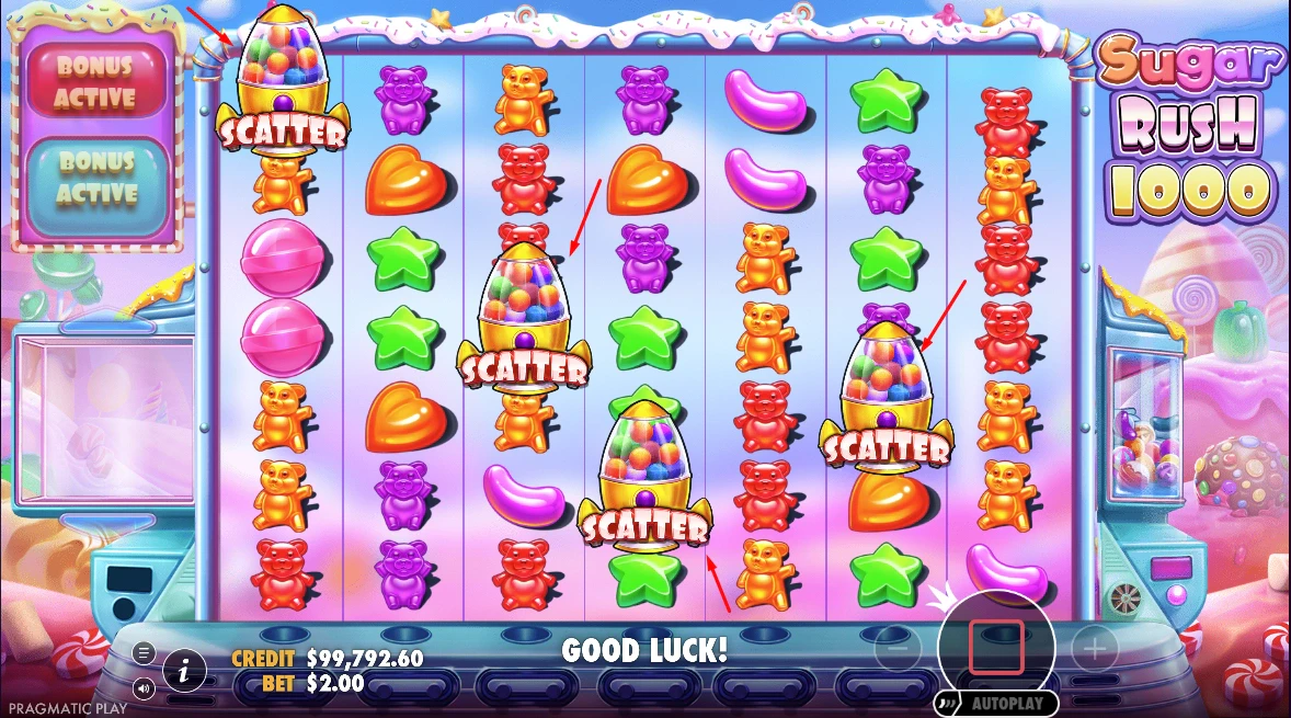 Special Feature Scatter Symbols in the Sugar Rush 1000 Slot