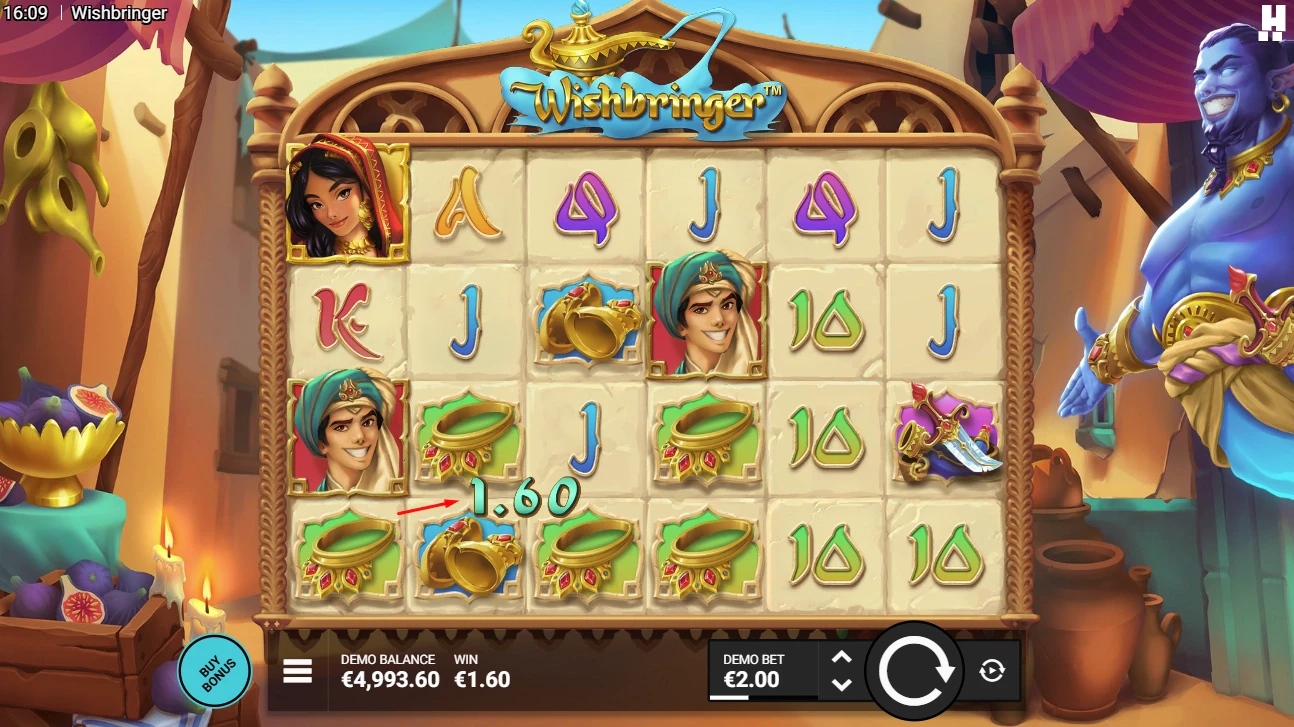 Game Mechanics in the Wishbringer slot and payouts of matching symbols