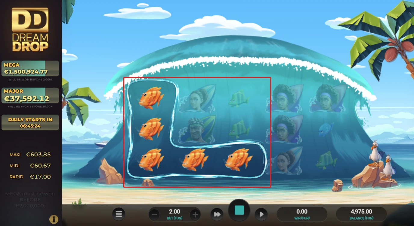 Game Mechanics of Cowabunga Dream Drop slot by Relax Gaming