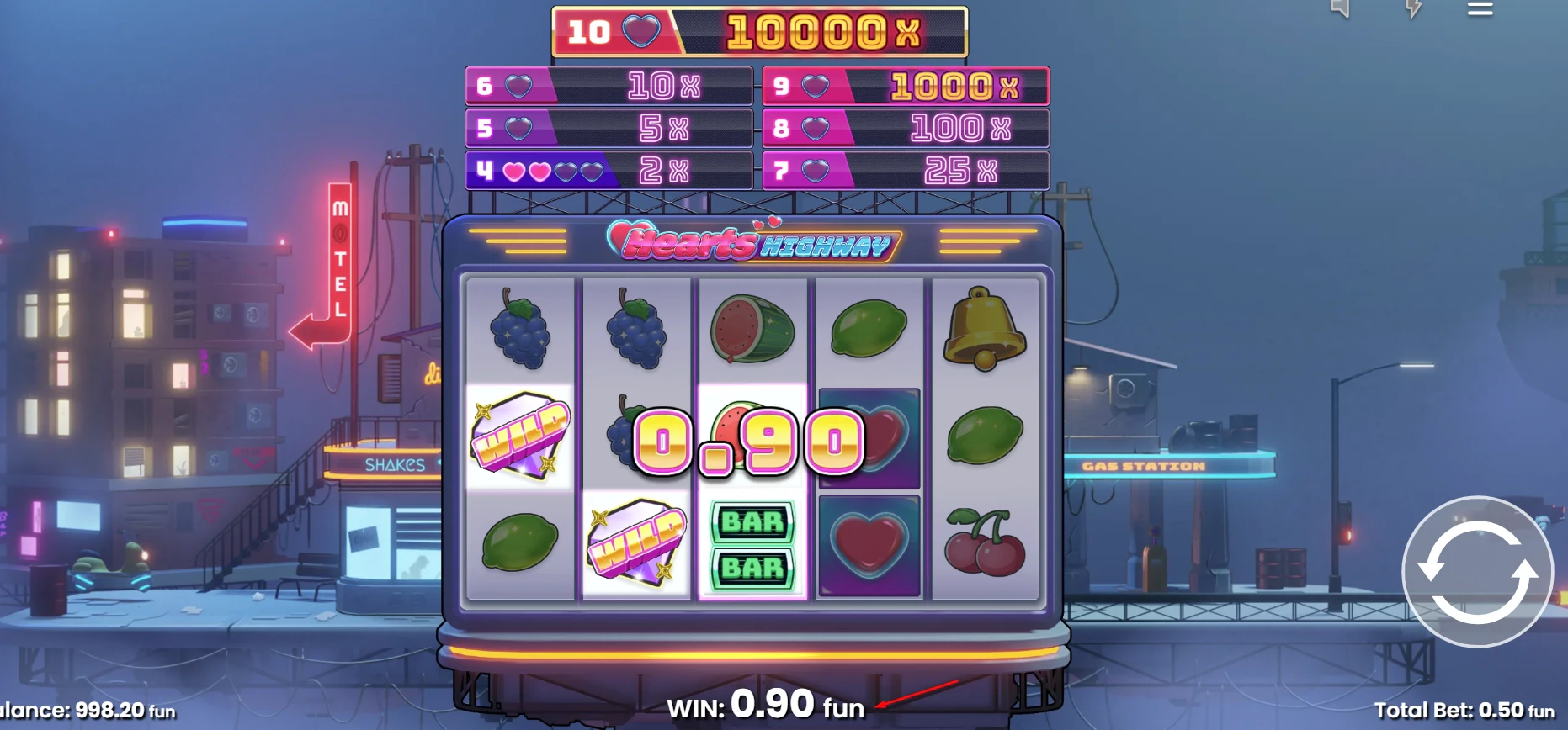 Game Mechanics in the Hearts Highway slot by Push Gaming