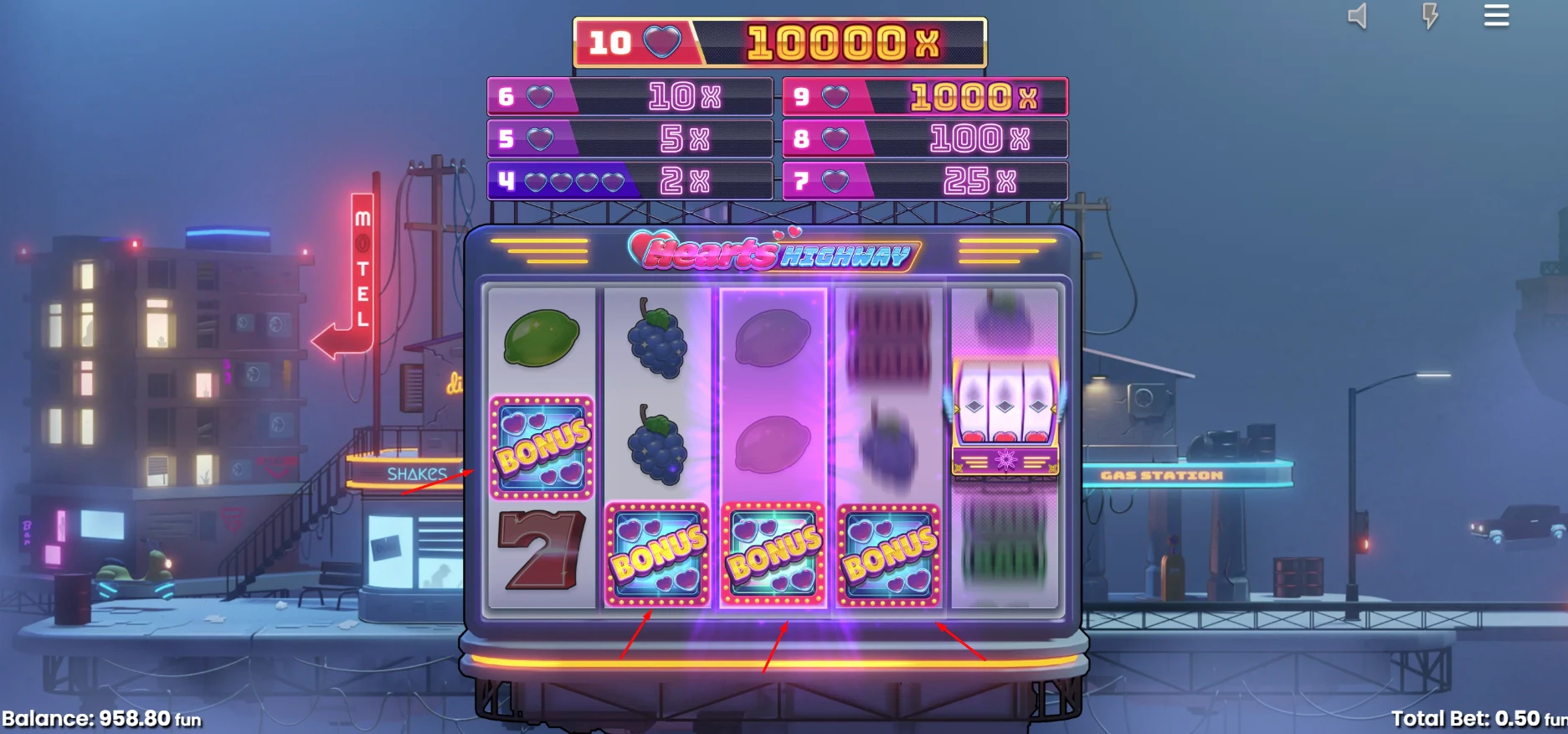 Feature Symbols in the Hearts Highway slot by Push Gaming