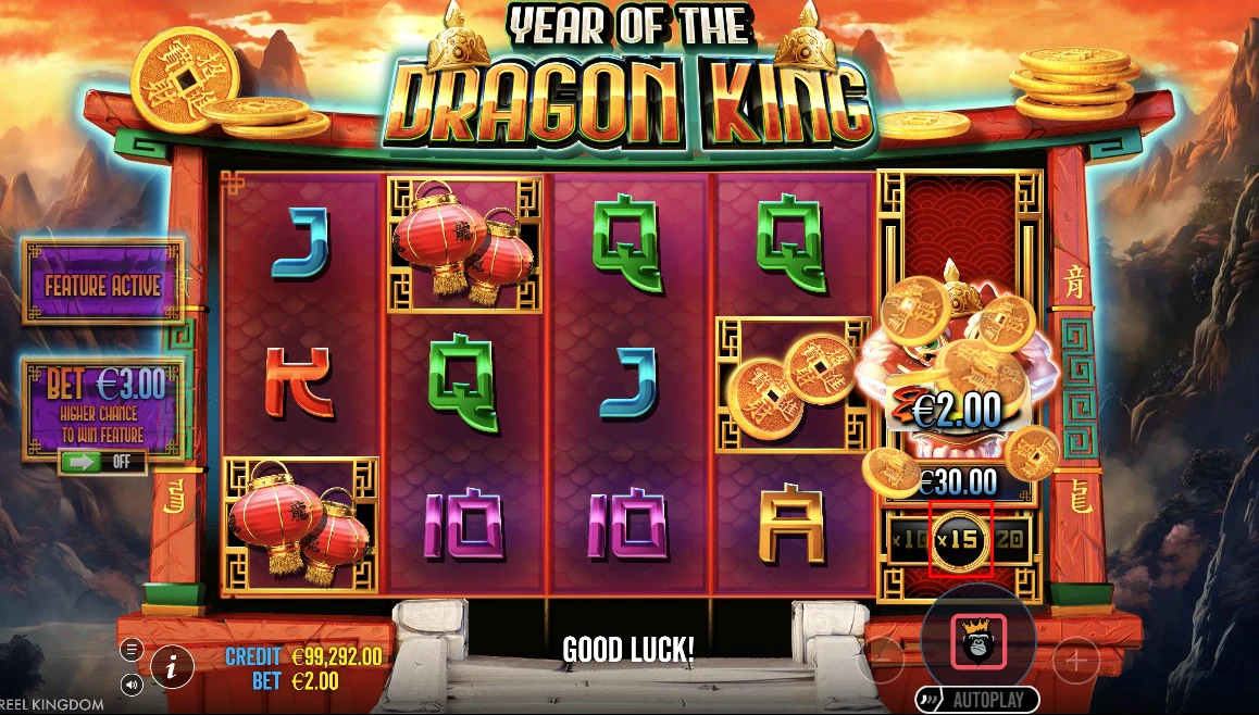 Game Mechanics in Year of the Dragon King by Pragmatic Play