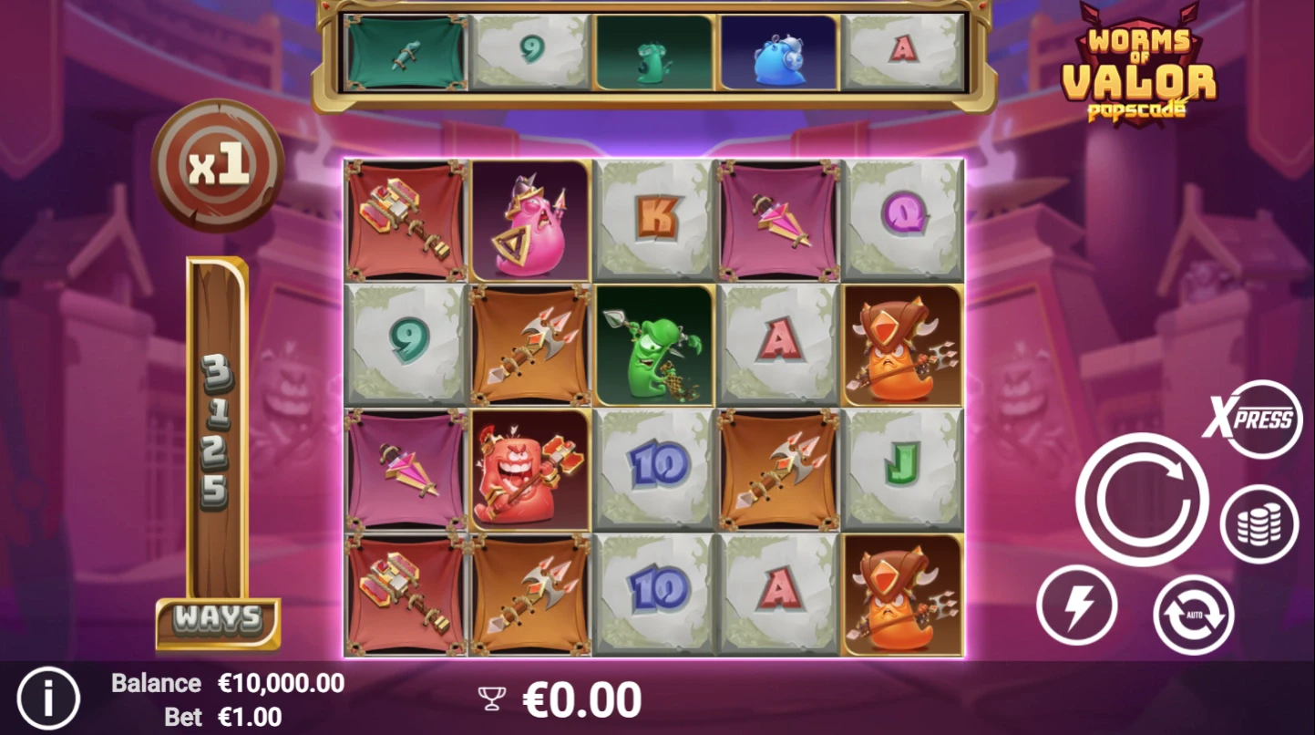 Basic Information in the Worms of Valor slot by AvatarUX
