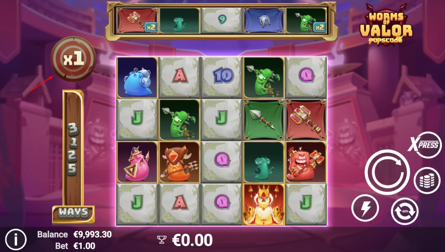 Game Mechanics in the Worms of Valor slot by AvatarUX