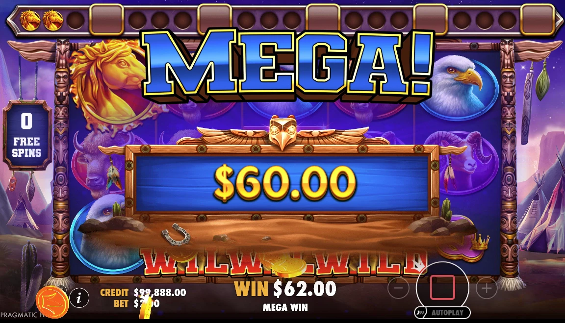 Mega Win in the Mustang Trail slot by Pragmatic Play