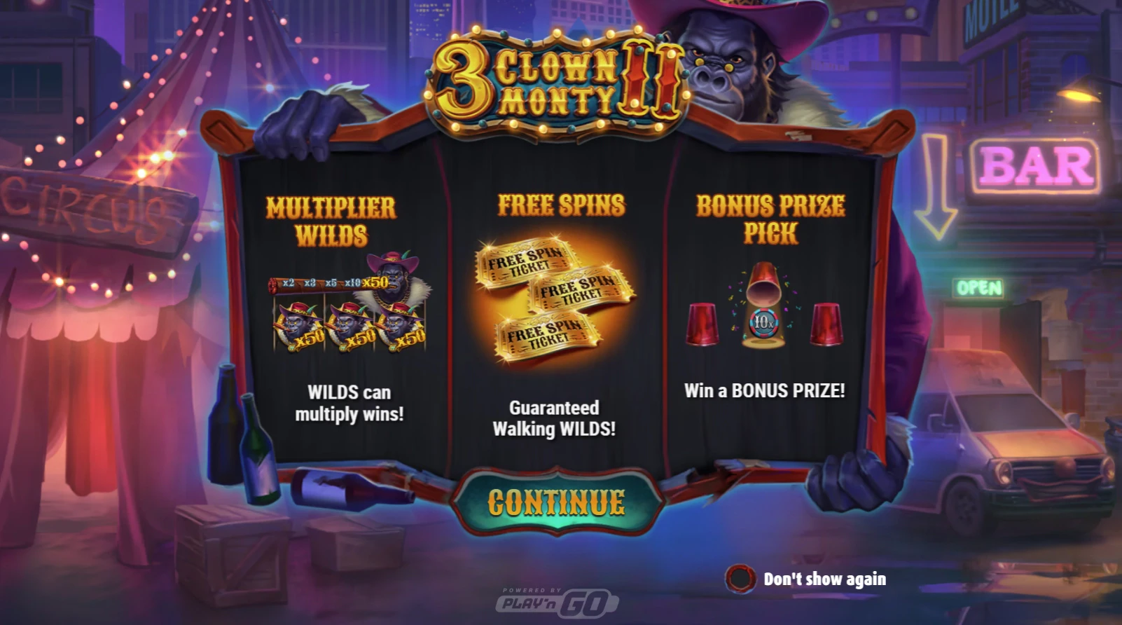 Basic Information in 3 Clown Monty II slot by Play'n GO