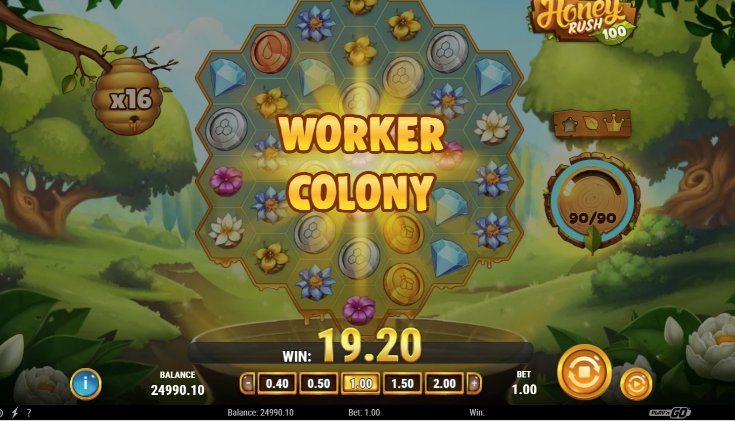 Worker Colony in the Honey Rush 100 slot by Play'n GO
