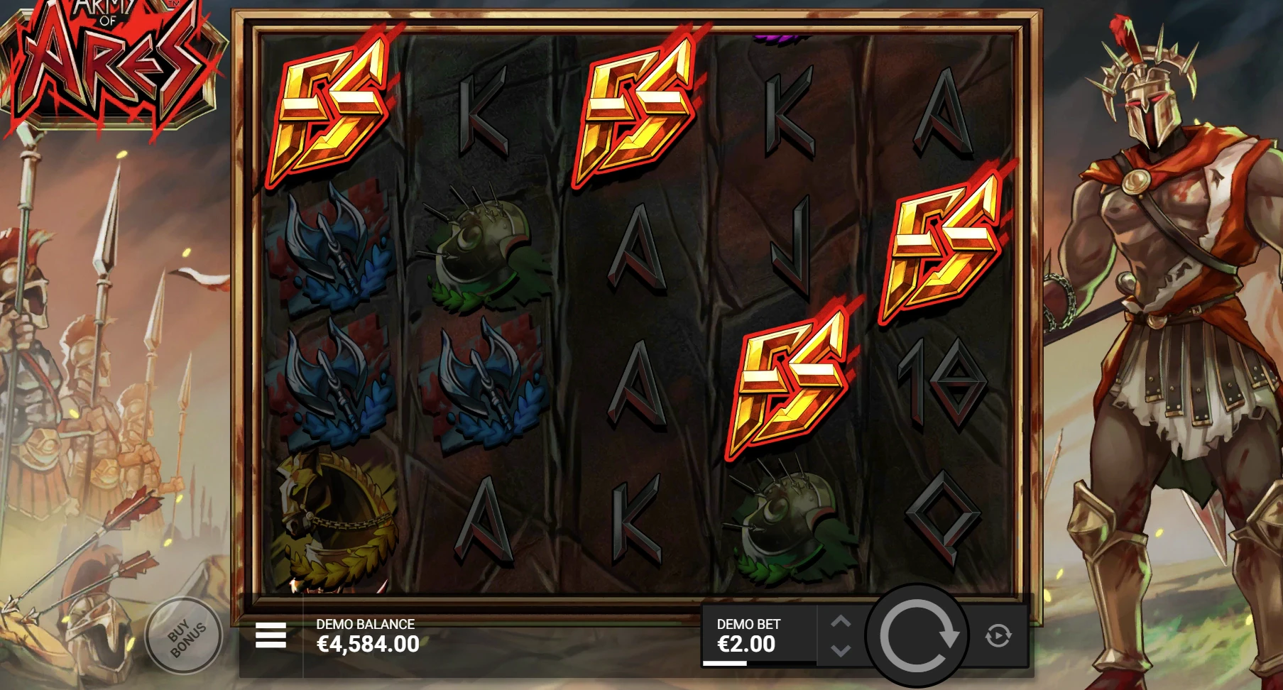 The Free Spins Feature Symbol in Army of Ares by Hacksaw