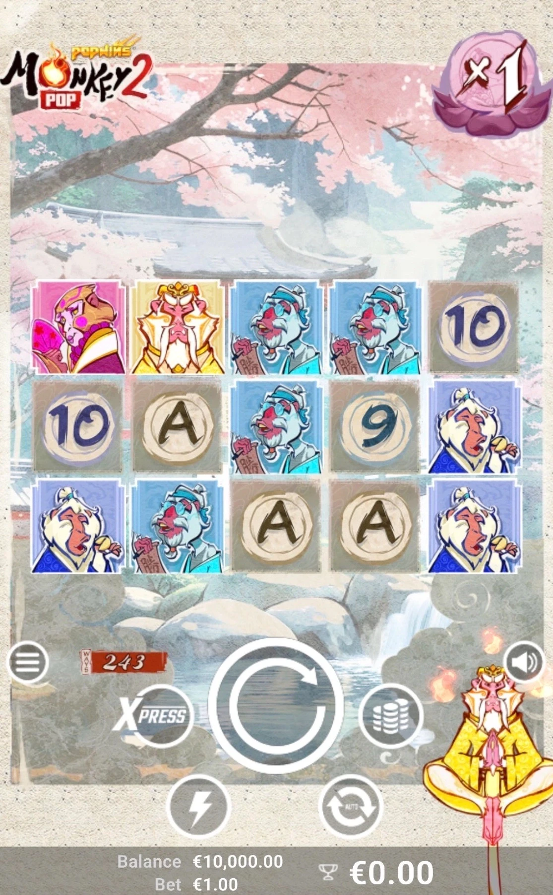 MonkeyPop 2 by Avatar UX mobile phone base game view