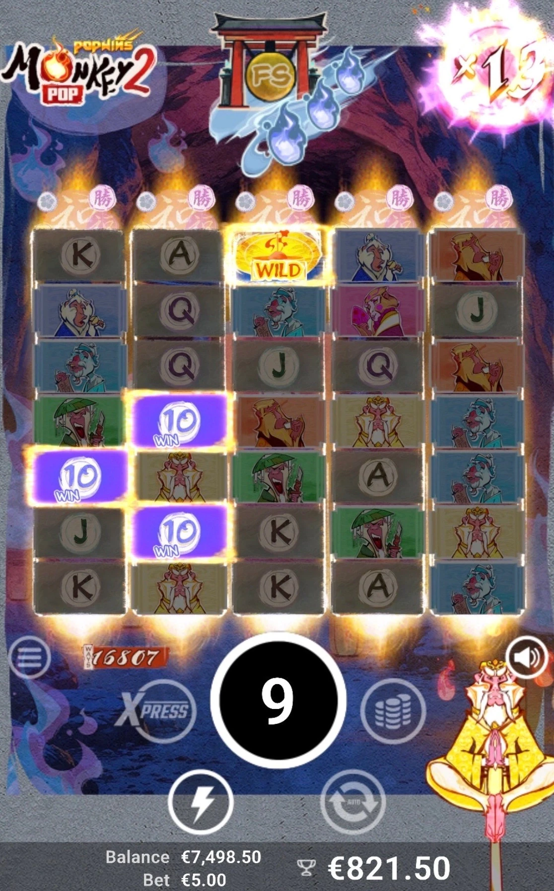 MonkeyPop 2 by Avatar UX mobile phone bonus game view