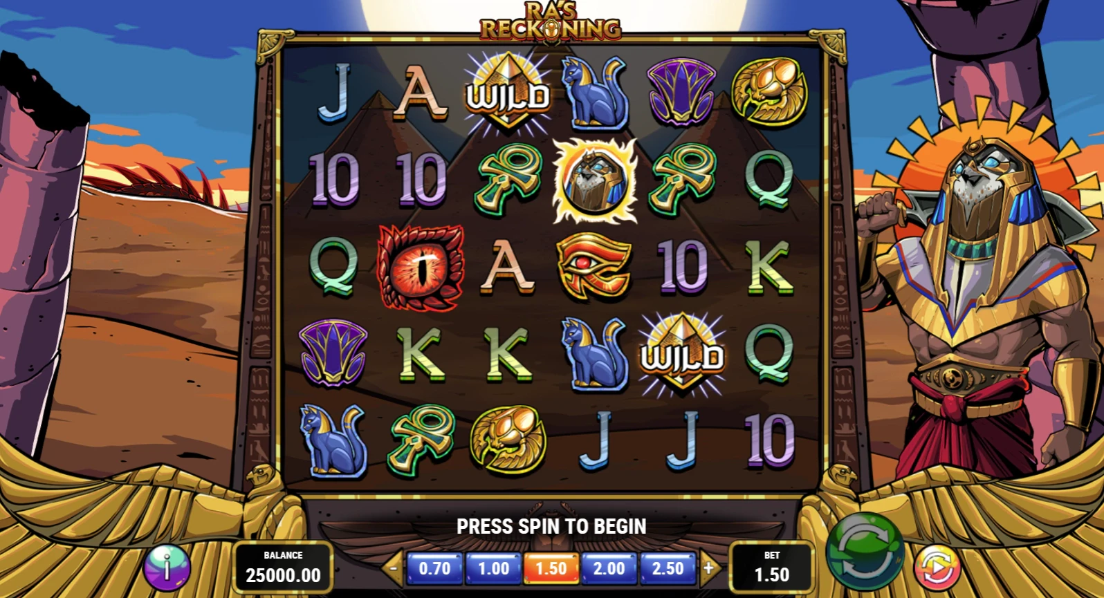 The theme, graphics, and design of Ra's Reckoning by Play'n GO