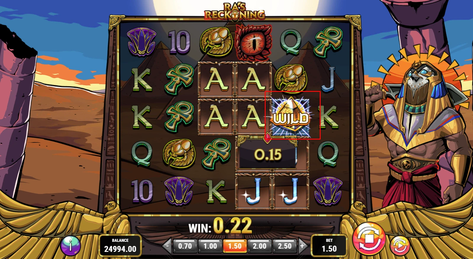 Feature Symbols in the Ra's Reckoning slot machine