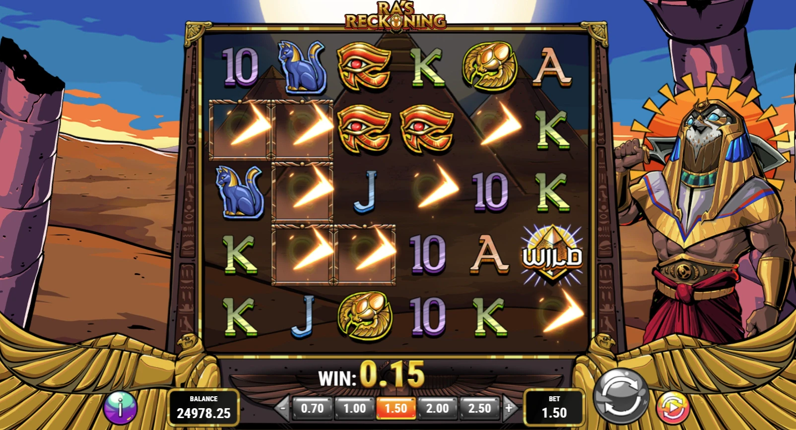 Play Ra's Reckoning by Play'n GO in demo mode