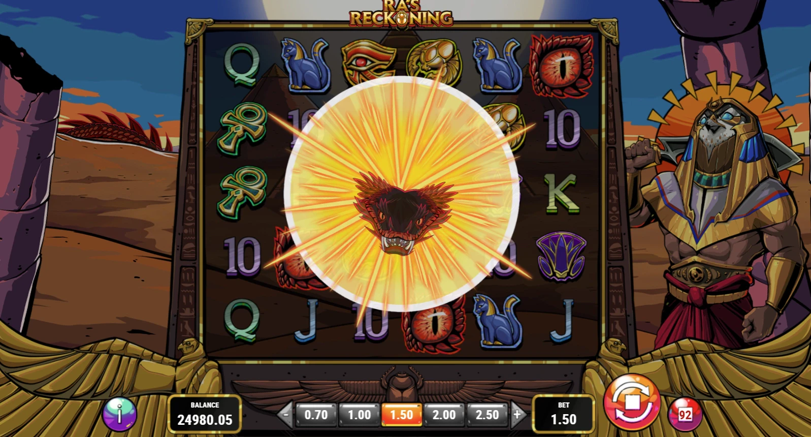 Ra's Reckoning by software provider Play'n GO Special Feature Options