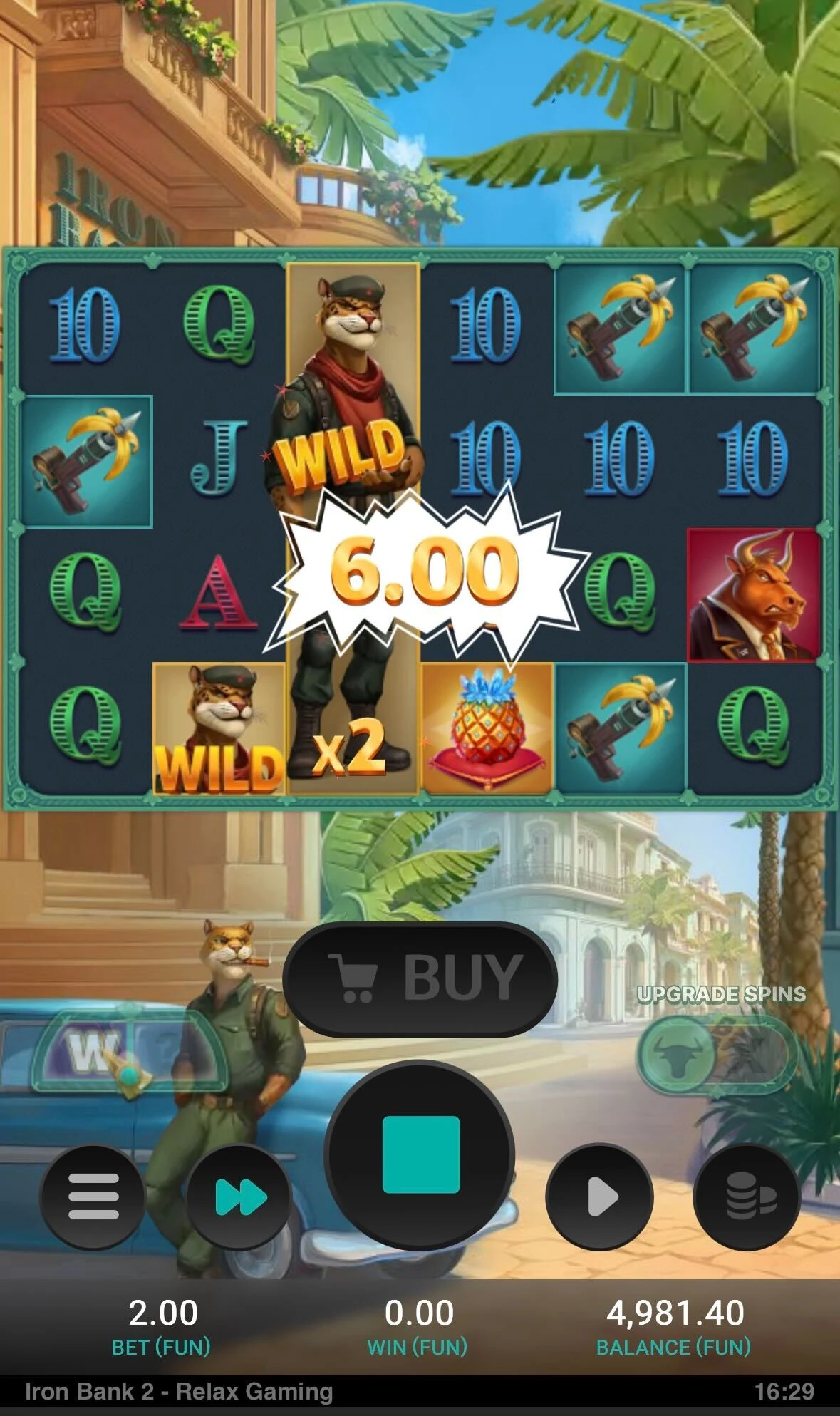 Iron Bank 2 Mobile Version - Button layout and round win