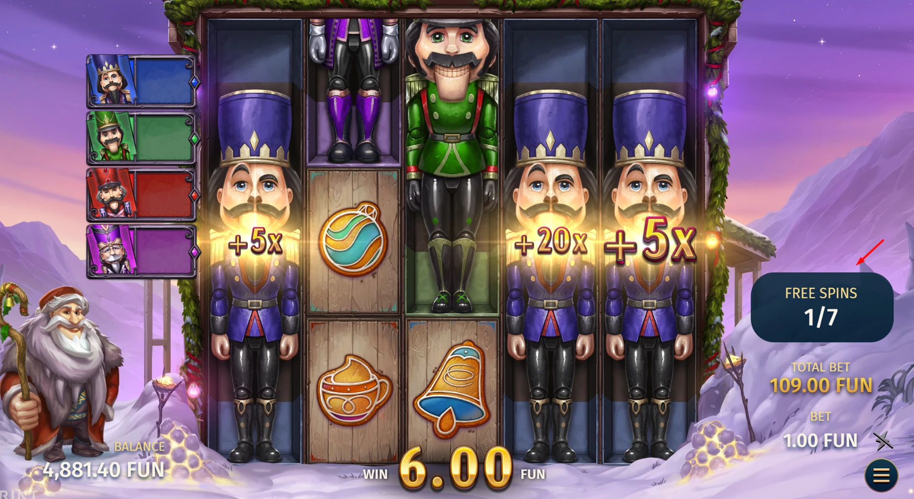 Real money play in the Big Stack Nutcrack slot by Print Studios