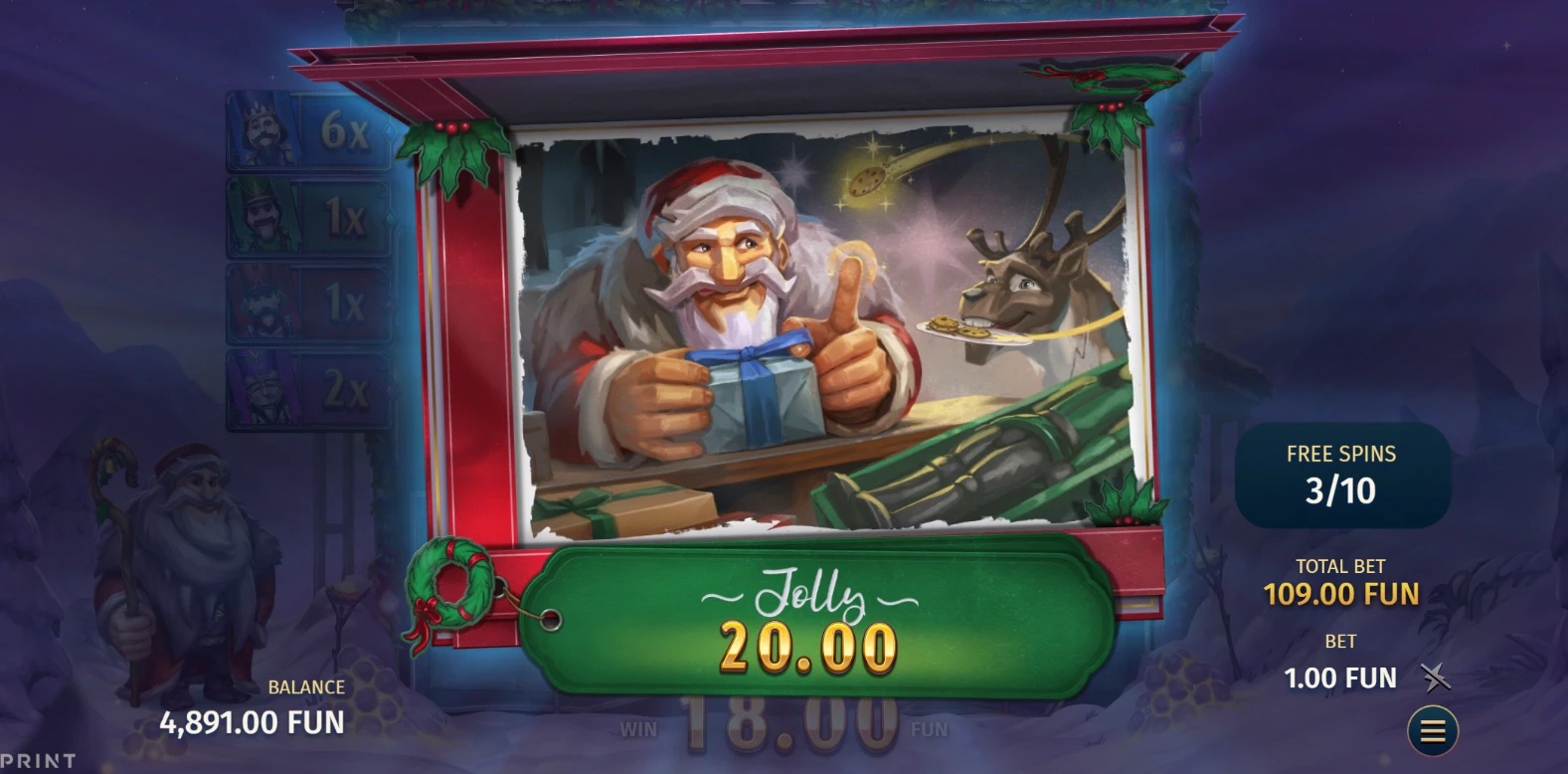 Payout in the Big Stack Nutcrack slot by Print Studios