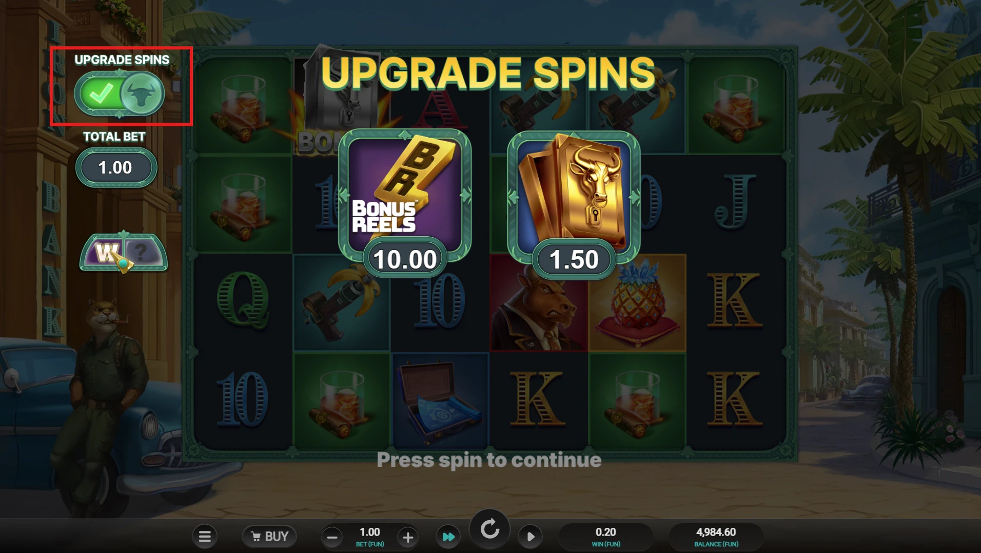 Iron Bank 2 - Two Upgraded Spins options: Bonus Reels and Enhanced Spins